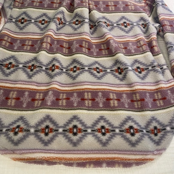 Simply Southern Aztec Gray Sweatshirt Shacket Jacket Sherpa Fleece Medium - Picture 10 of 16